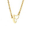 Wholesale Light Luxury Stainless Steel Heart Letter Pendant Necklace For Women With Electroplating