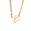 Wholesale Light Luxury Stainless Steel Heart Letter Pendant Necklace For Women With Electroplating