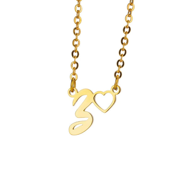 Wholesale Light Luxury Stainless Steel Heart Letter Pendant Necklace For Women With Electroplating