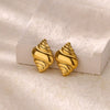 Wholesale Light Luxury Stainless Steel Hollow Bead Geometric And Flower Design Electroplated Earrings For Women