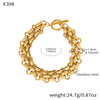 Wholesale Light Luxury Stainless Steel 18K Gold Electroplated Ot Buckle Necklace And Bracelet Set For Women