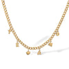 Wholesale Light Luxury Stainless Steel Necklace With 18K Gold Plated Geometric Flower Pendant Exaggerated Personality Style