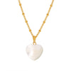Wholesale Light Luxury Stainless Steel Shell Heart Shape Geometric Pendant Necklace Jewelry Plated 18K Gold
