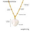 Wholesale Light Luxury Stainless Steel Shell Heart Shape Geometric Pendant Necklace Jewelry Plated 18K Gold