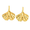 Wholesale Light Luxury Stainless Steel Stamped Geometric Leaf Pleated Earrings For Women