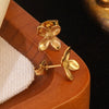 Wholesale Light Luxury Stamped Stainless Steel Flower Earrings For Women