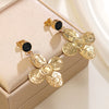 Wholesale Light Luxury Stamped Stainless Steel Flower Earrings For Women