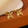 Wholesale Light Luxury Stamped Stainless Steel Flower Earrings For Women