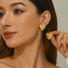 Wholesale Light Luxury Stamped Stainless Steel Heartshaped Geometric Women's Earrings