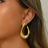 Wholesale Light Luxury Stamping Stainless Steel Geometric Ushaped Asymmetrical Earrings For Women