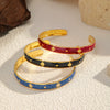 Wholesale Light Luxury Star Open Bracelet Fashion Versatile Stainless Steel Electroplated 18K Bangle