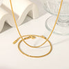 Wholesale Light Luxury Star Shaped Stainless Steel And Titanium Steel Clavicle Chain And Bracelet With Vacuum Real Gold Electroplating In Pvd Furnace