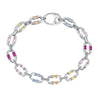 Wholesale Light Luxury 925 Sterling Silver Bracelet With Geometric Pattern Handmade Inlaid Pig Nose Design