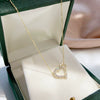 Wholesale Light Luxury Sterling Silver Heartshaped Necklace With Micropaved Zircon And Ochain