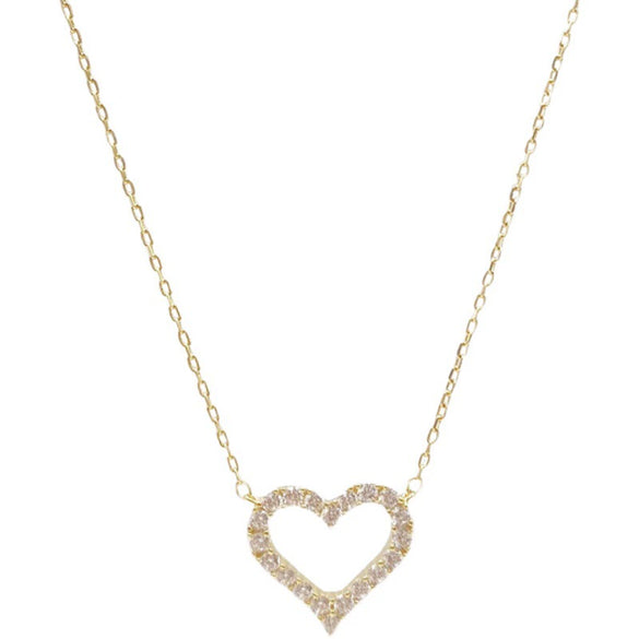Wholesale Light Luxury Sterling Silver Heartshaped Necklace With Micropaved Zircon And Ochain