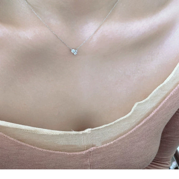 Wholesale Light Luxury Sterling Silver 14K Gold Plated Zircon Cross Chain Necklace For Women