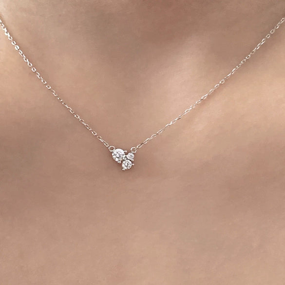 Wholesale Light Luxury Sterling Silver 14K Gold Plated Zircon Cross Chain Necklace For Women
