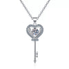 Wholesale Light Luxury 925 Sterling Silver Lock Pendant Necklace With Crown Pattern And Electroplating Treatment For Female