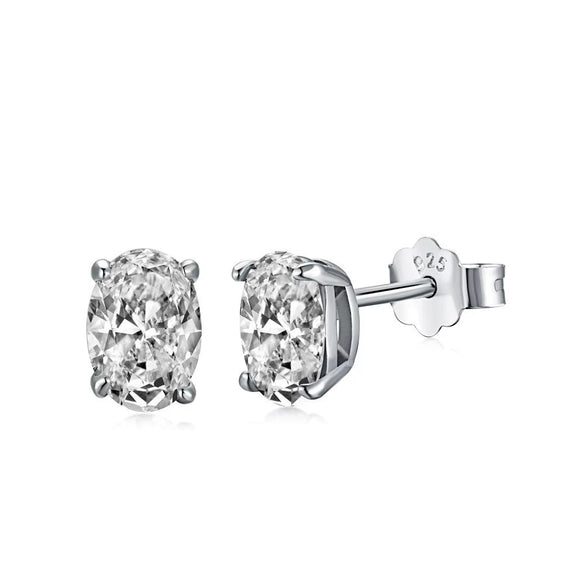 Wholesale Light Luxury Stud Earrings For Women S925 Sterling Silver Geometric Square Pearshaped Highgrade Zircon Inlaid Electroplated
