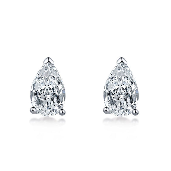 Wholesale Light Luxury Stud Earrings For Women S925 Sterling Silver Geometric Square Pearshaped Highgrade Zircon Inlaid Electroplated