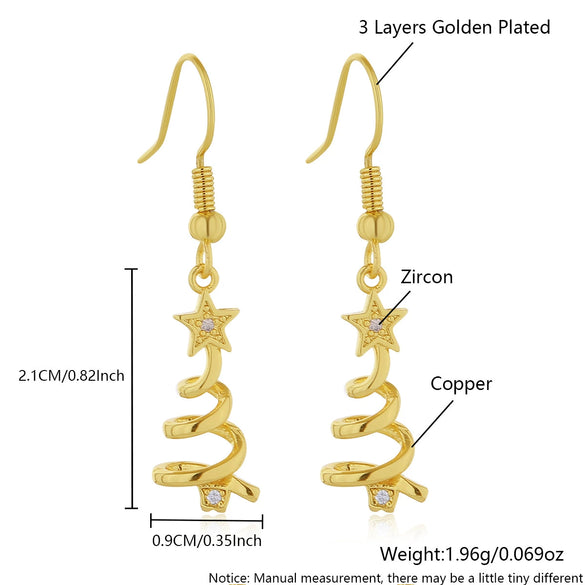 Wholesale Light Luxury Style Christmas Tree Snowman Snowflake Earrings For Women Copper Plated With 925 Silver Ear Needles
