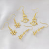 Wholesale Light Luxury Style Christmas Tree Snowman Snowflake Earrings For Women Copper Plated With 925 Silver Ear Needles