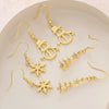 Wholesale Light Luxury Style Christmas Tree Snowman Snowflake Earrings For Women Copper Plated With 925 Silver Ear Needles