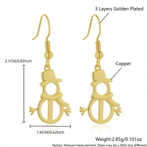 Wholesale Light Luxury Style Christmas Tree Snowman Snowflake Earrings For Women Copper Plated With 925 Silver Ear Needles