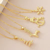 Wholesale Light Luxury Style Christmas Tree Snowman Snowflake Elk Pendant Necklace Copper Goldplated O Word Chain Unisex