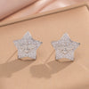 Wholesale Light Luxury Style Copper Star Earrings Plated With Real Gold
