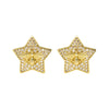 Wholesale Light Luxury Style Copper Star Earrings Plated With Real Gold