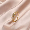 Wholesale Light Luxury Style Copper Zircon Goldplated Ring For Women