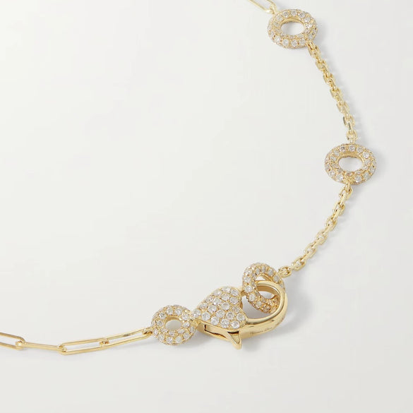 Wholesale Light Luxury Style Diamondencrusted Stackable Copper Electroplated 18K Gold Clavicle Chain Necklace Unisex Jewelry