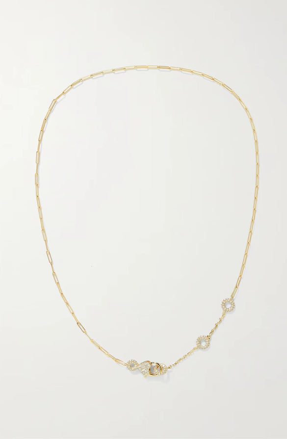 Wholesale Light Luxury Style Diamondencrusted Stackable Copper Electroplated 18K Gold Clavicle Chain Necklace Unisex Jewelry