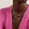 Wholesale Light Luxury Style Diamondencrusted Stackable Copper Electroplated 18K Gold Clavicle Chain Necklace Unisex Jewelry