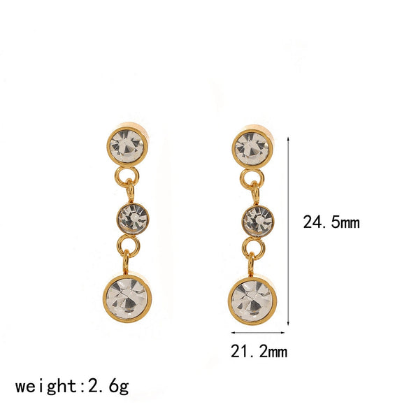 Wholesale Light Luxury Style Drop Shape Stainless Steel Tassel Earrings For Women With Vacuum Real Gold Plating In Pvd Furnace