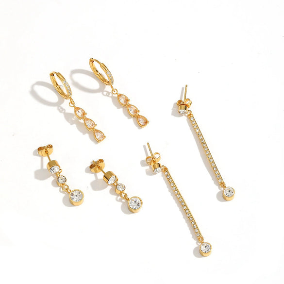 Wholesale Light Luxury Style Drop Shape Stainless Steel Tassel Earrings For Women With Vacuum Real Gold Plating In Pvd Furnace