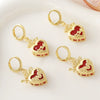 Wholesale Light Luxury Style Electroplated Copper Heart Shape Earrings For Women