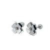 Wholesale Light Luxury Style Electroplated Frosted Stainless Steel Flower Earrings For Women