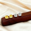 Wholesale Light Luxury Style Electroplated Frosted Stainless Steel Flower Earrings For Women