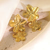 Wholesale Light Luxury Style Electroplated Stainless Steel Flower Petal Earrings For Women