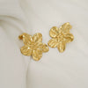 Wholesale Light Luxury Style Electroplated Stainless Steel Flower Stud Earrings For Women