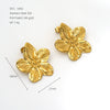 Wholesale Light Luxury Style Electroplated Stainless Steel Flower Stud Earrings For Women
