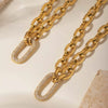 Wholesale Light Luxury Style Ferris Wheel Inlaid Zircon Stainless Steel Necklace Bracelet Jewelry Set For Women 18K Gold Plated