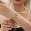 Wholesale Light Luxury Style Ferris Wheel Inlaid Zircon Stainless Steel Necklace Bracelet Jewelry Set For Women 18K Gold Plated