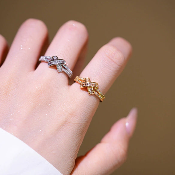 Wholesale Light Luxury Style Geometric Gold Plated Copper Electroplated Ring For Women