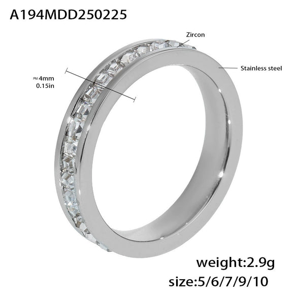 Wholesale Light Luxury Style Geometric Pattern Electroplated Stainless Steel Ferris Wheel Stars Full Diamond Inlaid Zircon Couple Ring For Women