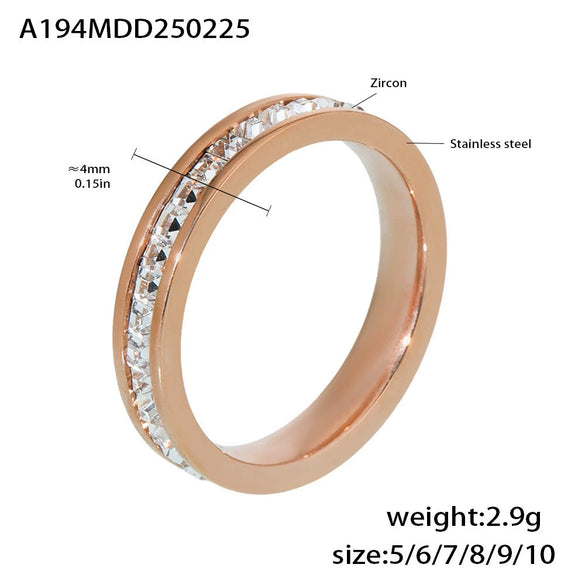 Wholesale Light Luxury Style Geometric Pattern Electroplated Stainless Steel Ferris Wheel Stars Full Diamond Inlaid Zircon Couple Ring For Women