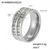 Wholesale Light Luxury Style Geometric Pattern Electroplated Stainless Steel Ferris Wheel Stars Full Diamond Inlaid Zircon Couple Ring For Women