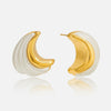 Wholesale Light Luxury Style Geometric Stainless Steel Electroplated Cshaped Resin Pearl Earrings For Women